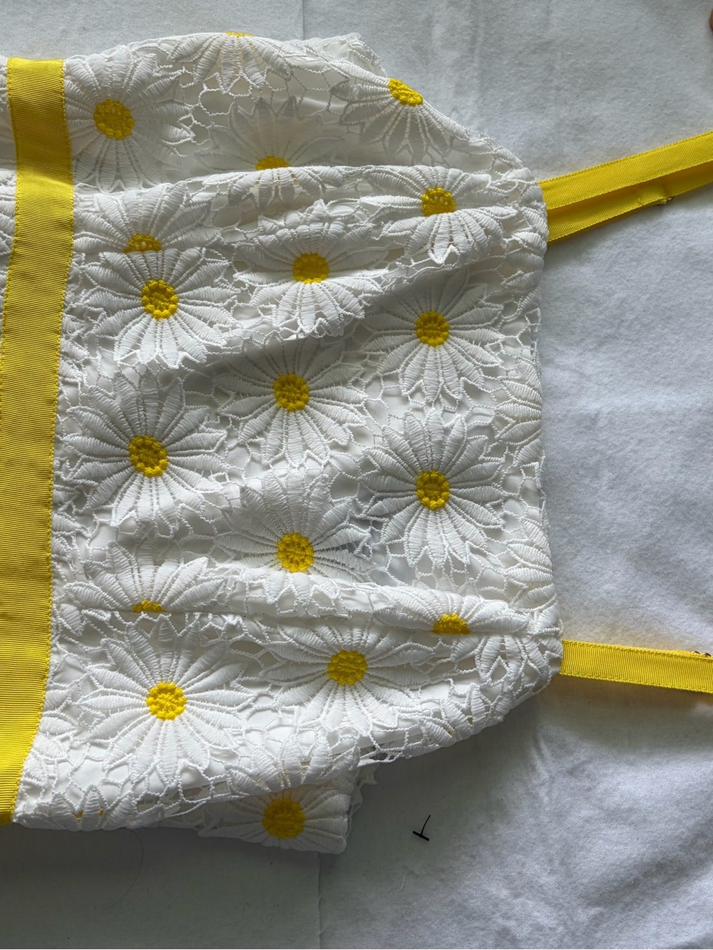 NWOT, Boston Proper, Size 8, Daisy Lace Maxi Dress in White & Yellow - Picture 10 of 16